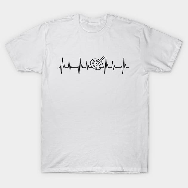 Minimalist I love painting paintbrush and paint heatbeat T-Shirt by Fafi